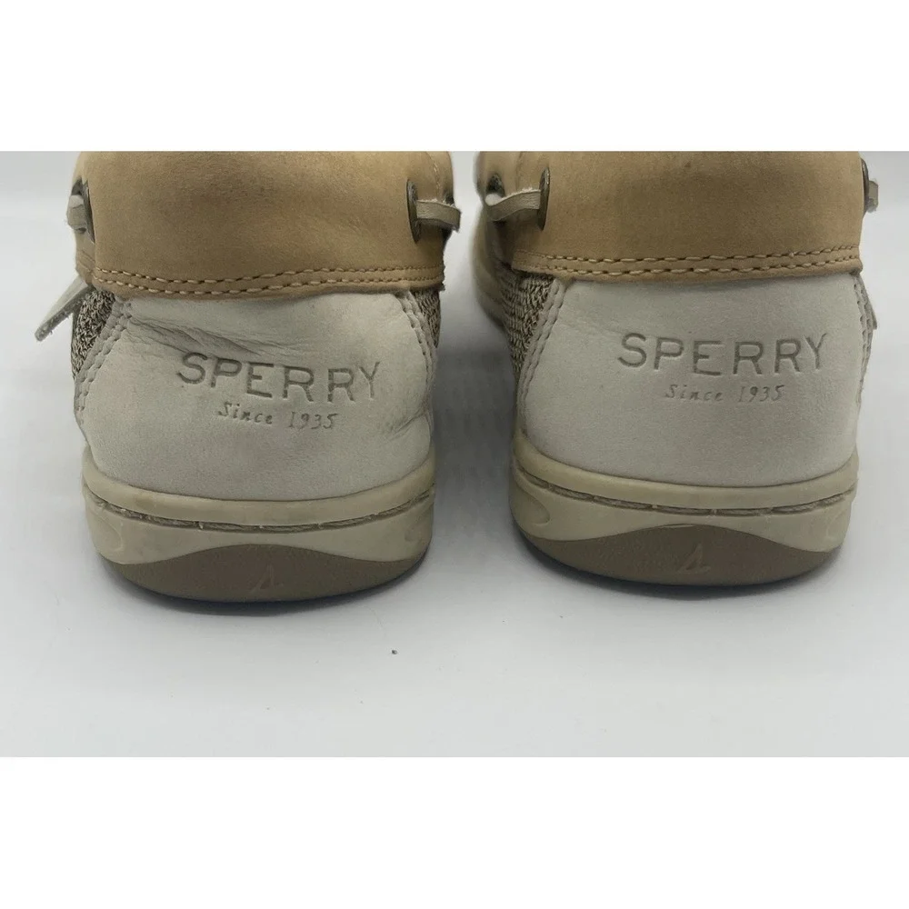Sperry Top Sider Shoes Women's 8 Songfish Boat Deck Leather STS95588 Beige